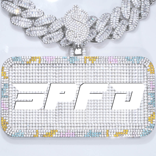 CUSTOM LETTER NECKLACE 3D COLORFUL SQUARE