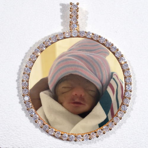 LARGE 3D CIRCLE CUSTOM PICTURE PENDANT