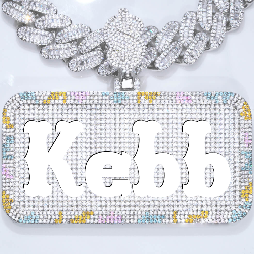 CUSTOM LETTER NECKLACE 3D COLORFUL SQUARE