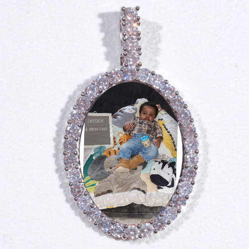 Large 3D Oval Custom Picture Pendant