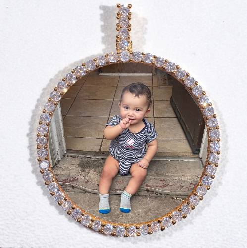 LARGE 3D CIRCLE CUSTOM PICTURE PENDANT