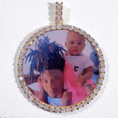 LARGE 3D CIRCLE CUSTOM PICTURE PENDANT