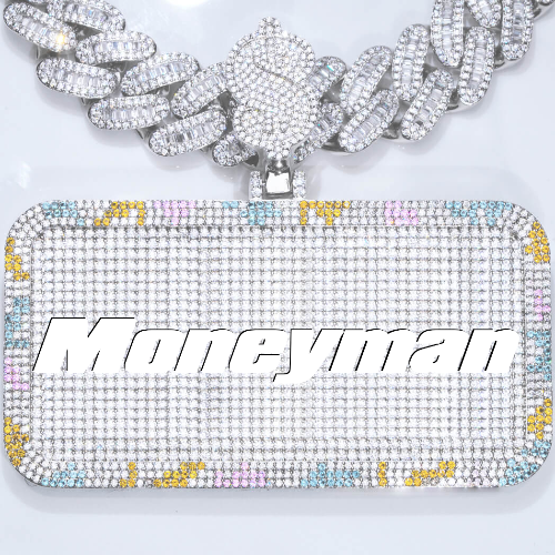 CUSTOM LETTER NECKLACE 3D COLORFUL SQUARE