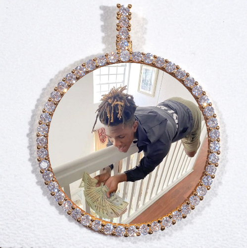 LARGE 3D CIRCLE CUSTOM PICTURE PENDANT