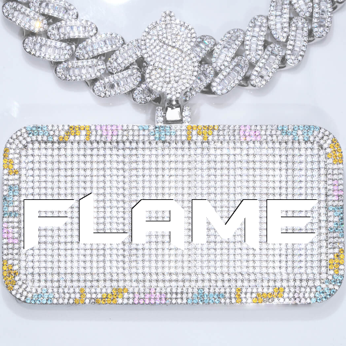 CUSTOM LETTER NECKLACE 3D COLORFUL SQUARE