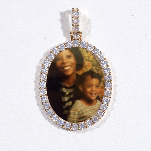 3D Oval Custom Picture Pendant