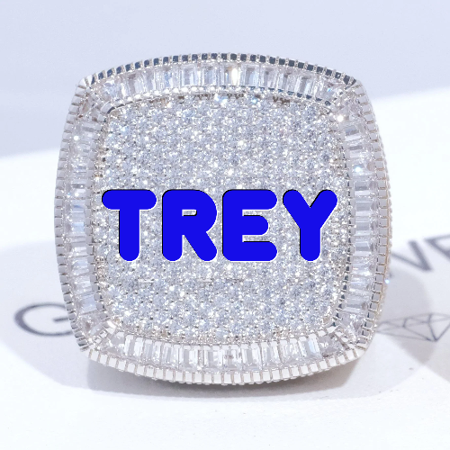 CUSTOM LETTER 3D ICED RING