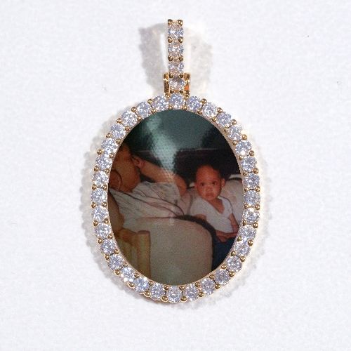 3D Oval Custom Picture Pendant