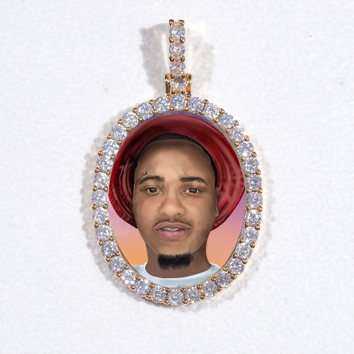 3D Oval Custom Picture Pendant