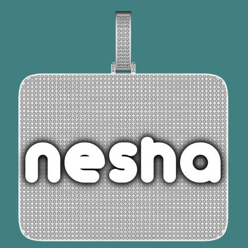 CUSTOM LETTER NECKLACE 3D BIG SQUARE