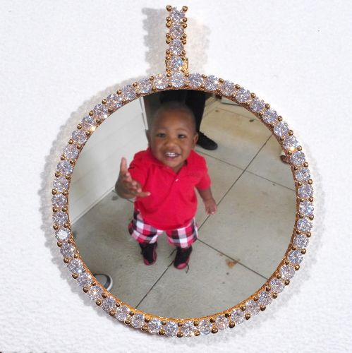 LARGE 3D CIRCLE CUSTOM PICTURE PENDANT