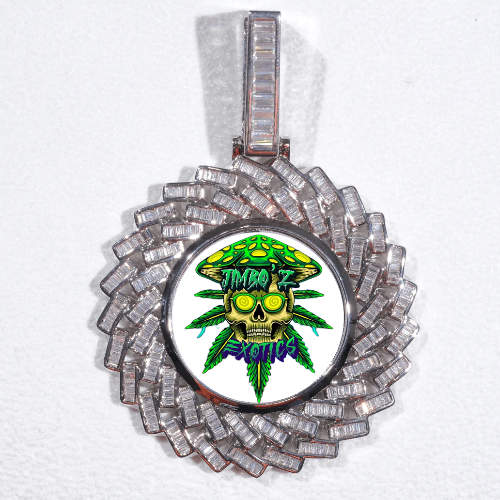 Large 3D Baguette Custom Picture Pendant
