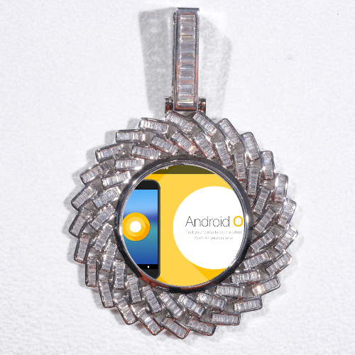 Large 3D Baguette Custom Picture Pendant