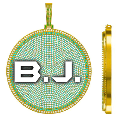 CUSTOM LETTER NECKLACE 3D BIG DISC