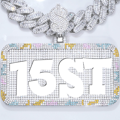 CUSTOM LETTER NECKLACE 3D COLORFUL SQUARE