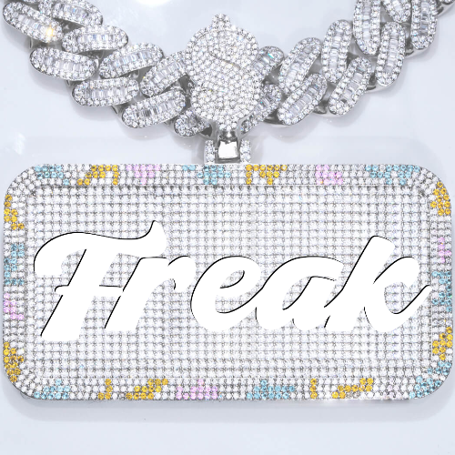 CUSTOM LETTER NECKLACE 3D COLORFUL SQUARE