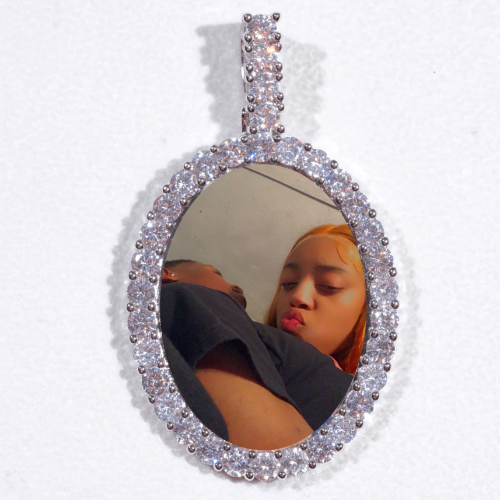 Large 3D Oval Custom Picture Pendant