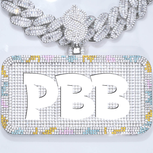 CUSTOM LETTER NECKLACE 3D COLORFUL SQUARE