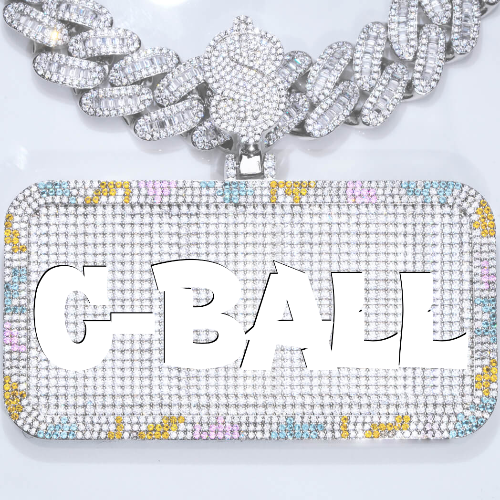 CUSTOM LETTER NECKLACE 3D COLORFUL SQUARE