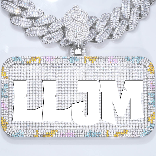 CUSTOM LETTER NECKLACE 3D COLORFUL SQUARE