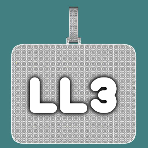 CUSTOM LETTER NECKLACE 3D BIG SQUARE
