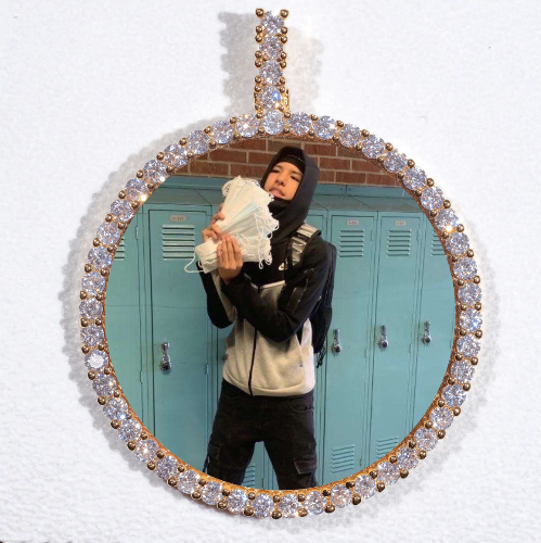 LARGE 3D CIRCLE CUSTOM PICTURE PENDANT