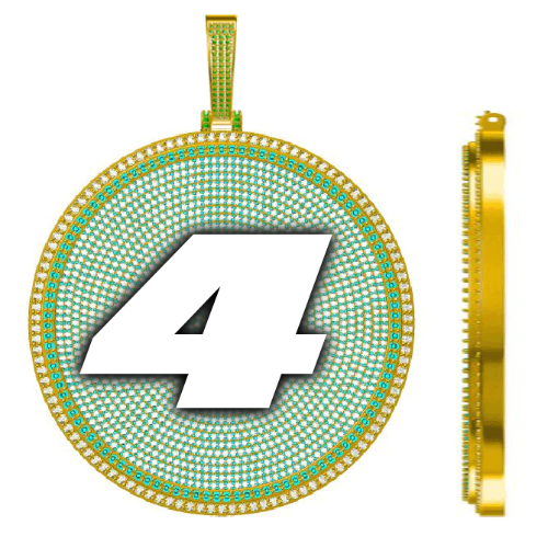 CUSTOM LETTER NECKLACE 3D BIG DISC