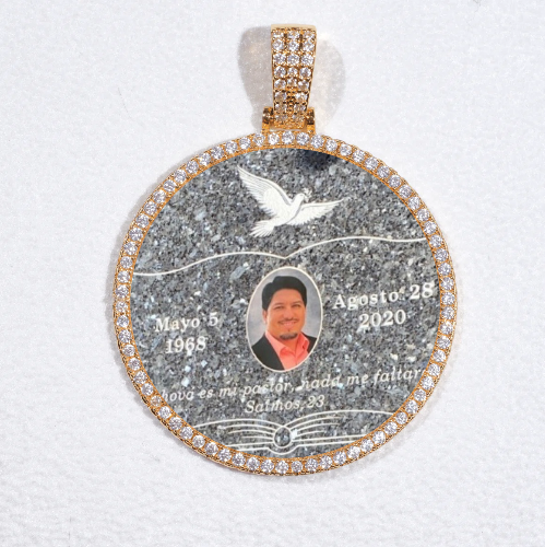 MEDIUM 3D CIRCLE CUSTOM PICTURE PENDANT