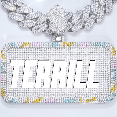 CUSTOM LETTER NECKLACE 3D COLORFUL SQUARE