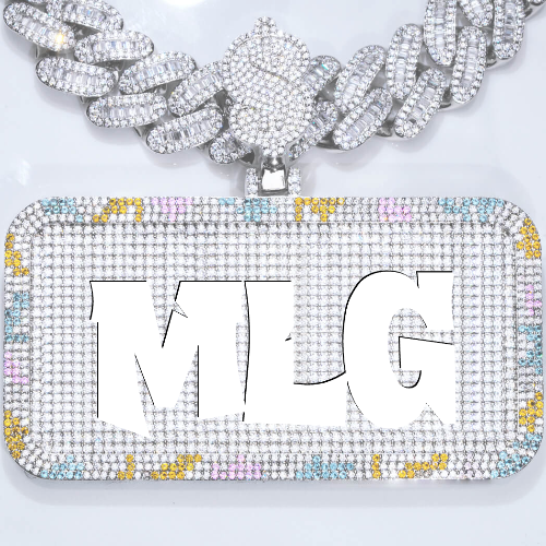 CUSTOM LETTER NECKLACE 3D COLORFUL SQUARE