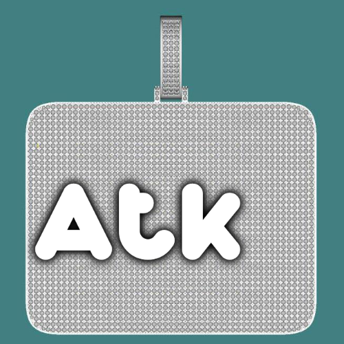 CUSTOM LETTER NECKLACE 3D BIG SQUARE