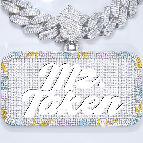 CUSTOM LETTER NECKLACE 3D COLORFUL SQUARE