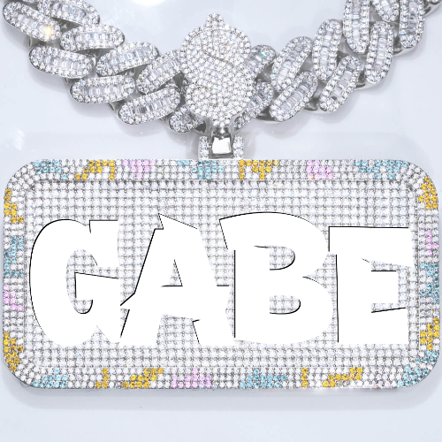 CUSTOM LETTER NECKLACE 3D COLORFUL SQUARE