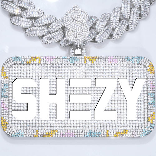 CUSTOM LETTER NECKLACE 3D COLORFUL SQUARE