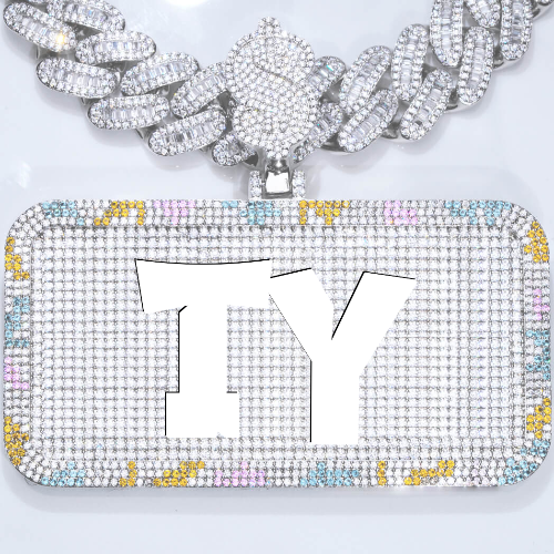 CUSTOM LETTER NECKLACE 3D COLORFUL SQUARE