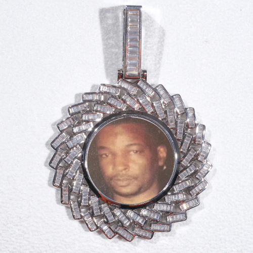 Large 3D Baguette Custom Picture Pendant
