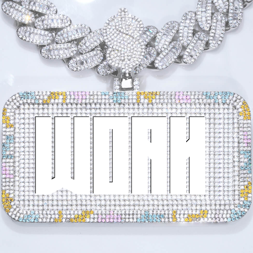 CUSTOM LETTER NECKLACE 3D COLORFUL SQUARE