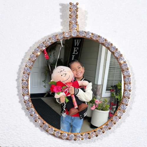LARGE 3D CIRCLE CUSTOM PICTURE PENDANT