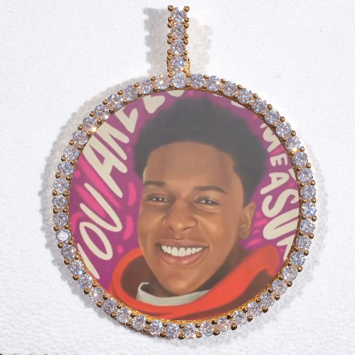 LARGE 3D CIRCLE CUSTOM PICTURE PENDANT