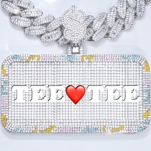 CUSTOM LETTER NECKLACE 3D COLORFUL SQUARE