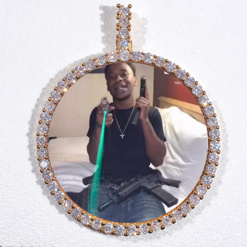 LARGE 3D CIRCLE CUSTOM PICTURE PENDANT