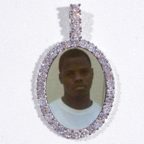 Large 3D Oval Custom Picture Pendant