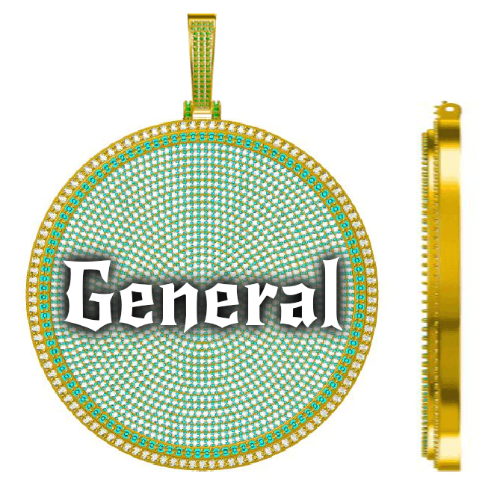 CUSTOM LETTER NECKLACE 3D BIG DISC