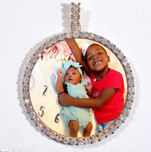 LARGE 3D CIRCLE CUSTOM PICTURE PENDANT