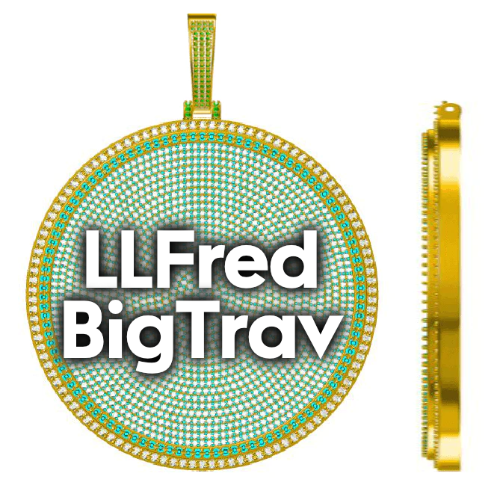 CUSTOM LETTER NECKLACE 3D BIG DISC