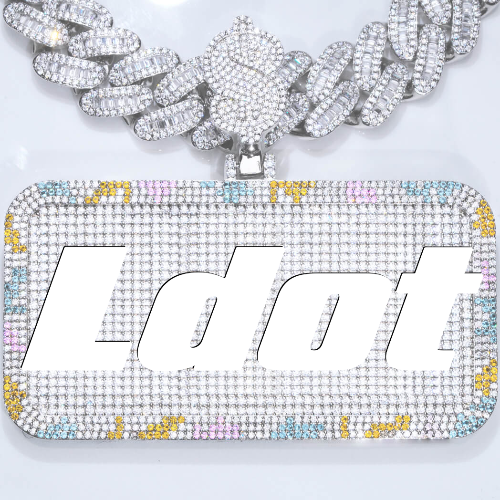 CUSTOM LETTER NECKLACE 3D COLORFUL SQUARE