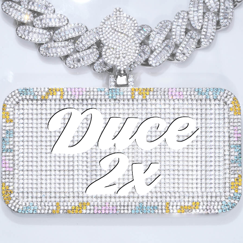 CUSTOM LETTER NECKLACE 3D COLORFUL SQUARE
