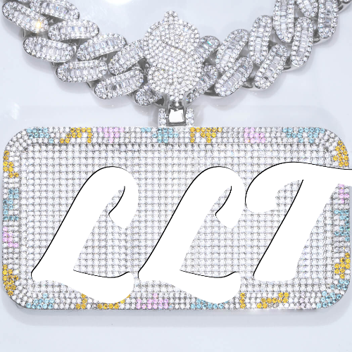 CUSTOM LETTER NECKLACE 3D COLORFUL SQUARE