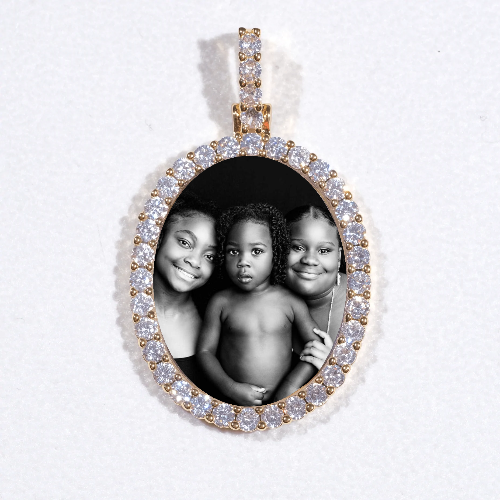 3D Oval Custom Picture Pendant