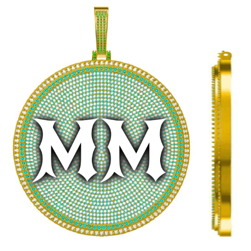 CUSTOM LETTER NECKLACE 3D BIG DISC